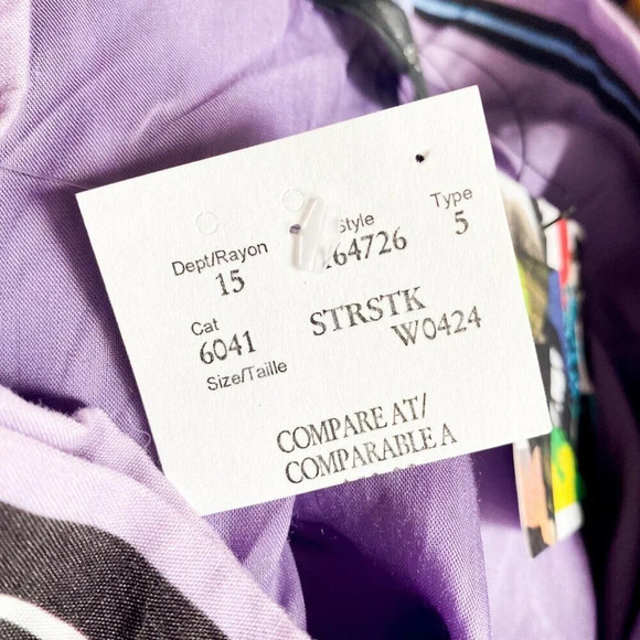 G.V.G.V Lavender Purple Striped high  Low Rexcell Skirt 36 Made in Japan - Picture 7 of 8